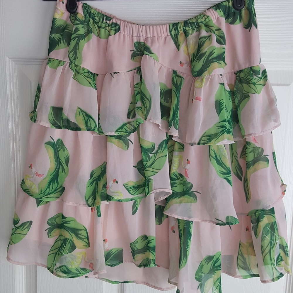 The Webster at Target Tiered Flamingo Mini Skirt